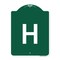 Signmission Designer Series Sign-Sign W/ Letter H, Green & White Aluminum Sign, 18" x 24", GW-1824-22950 A-DES-GW-1824-22950 - alternate 1